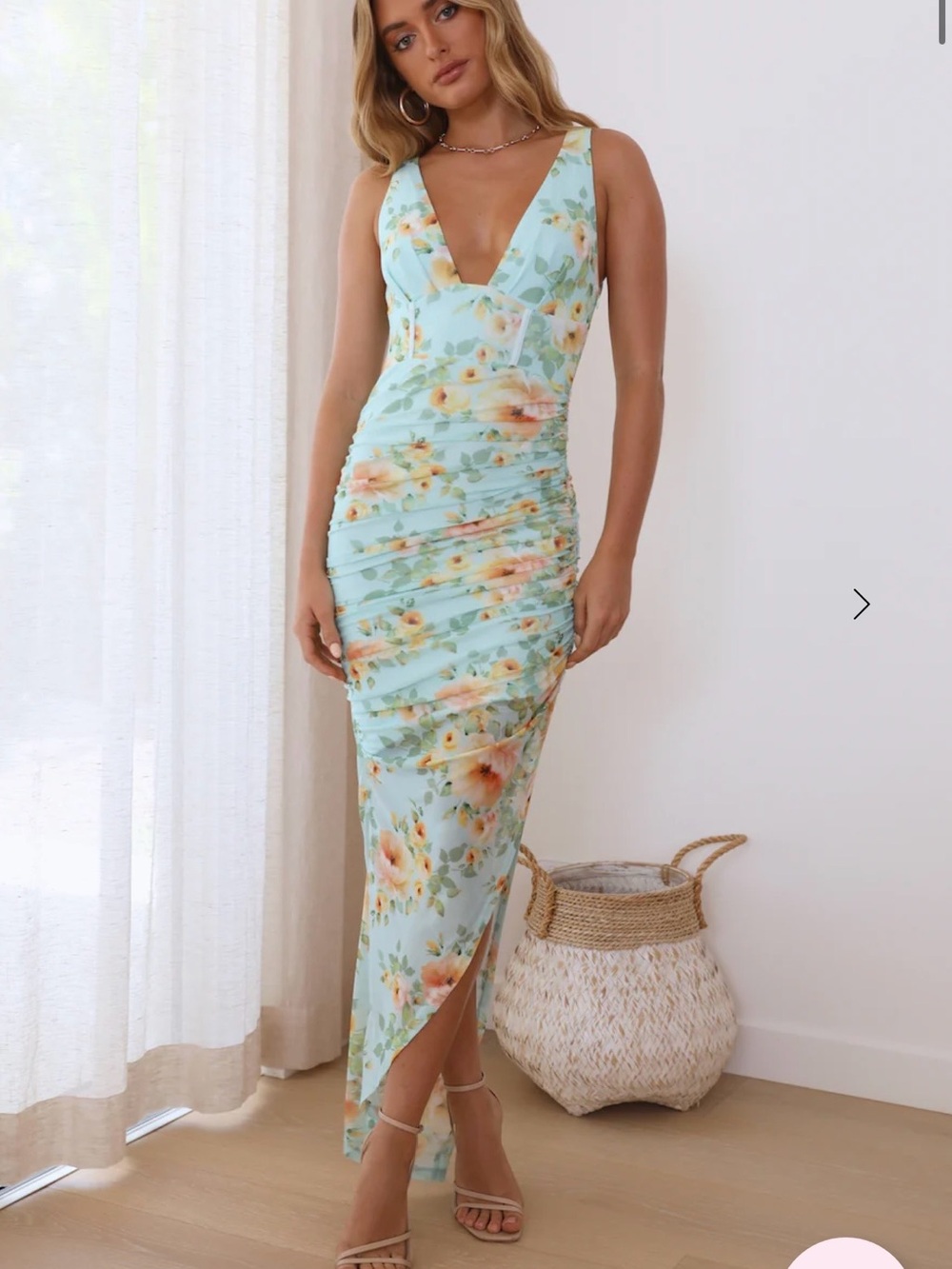 HELLO MOLLY- GETAWAY WITH YOU MAXI DRESS BLUE Size XL